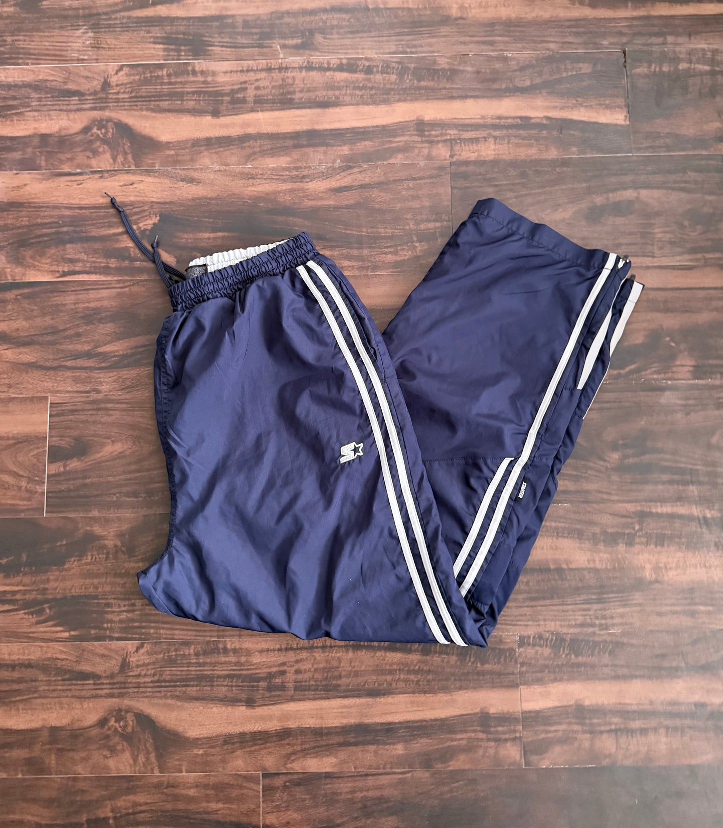 Vintage Starter Navy Blue Striped Joggers- 32x30
