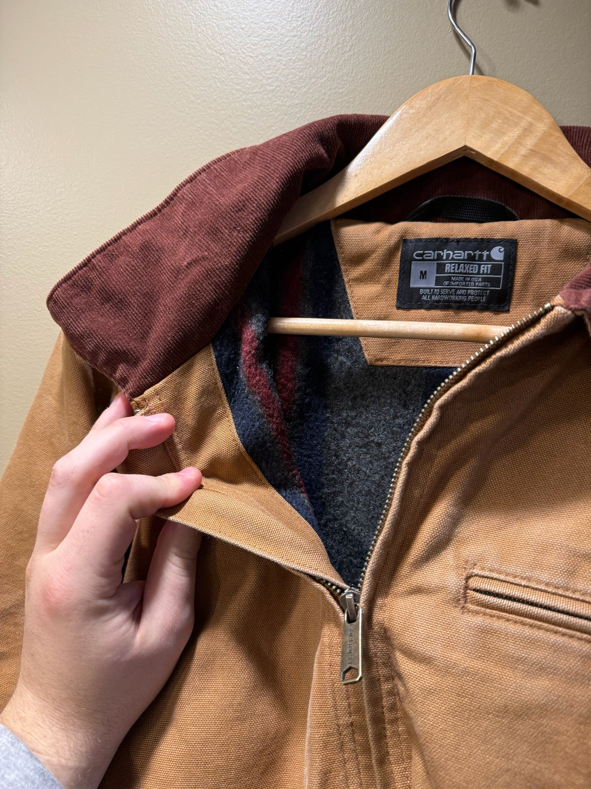 Vintage Carhartt Blanket-Lined Canvas Detroit Jacket - M