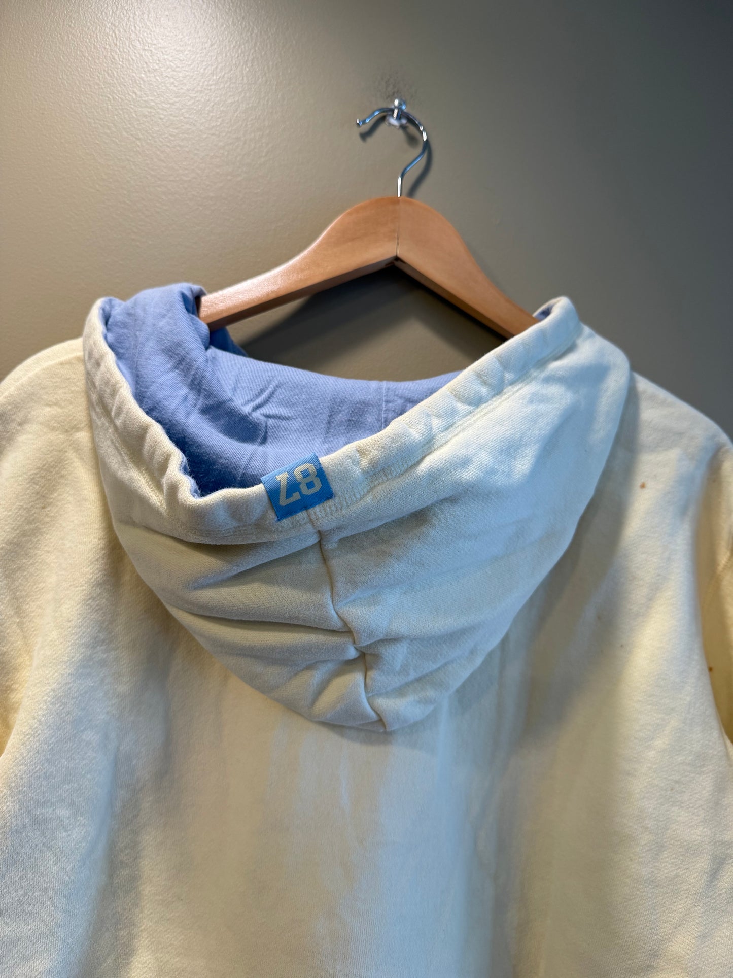 Vintage Aeropostale Butter Yellow & Blue Hoodie Sweatshirt- L