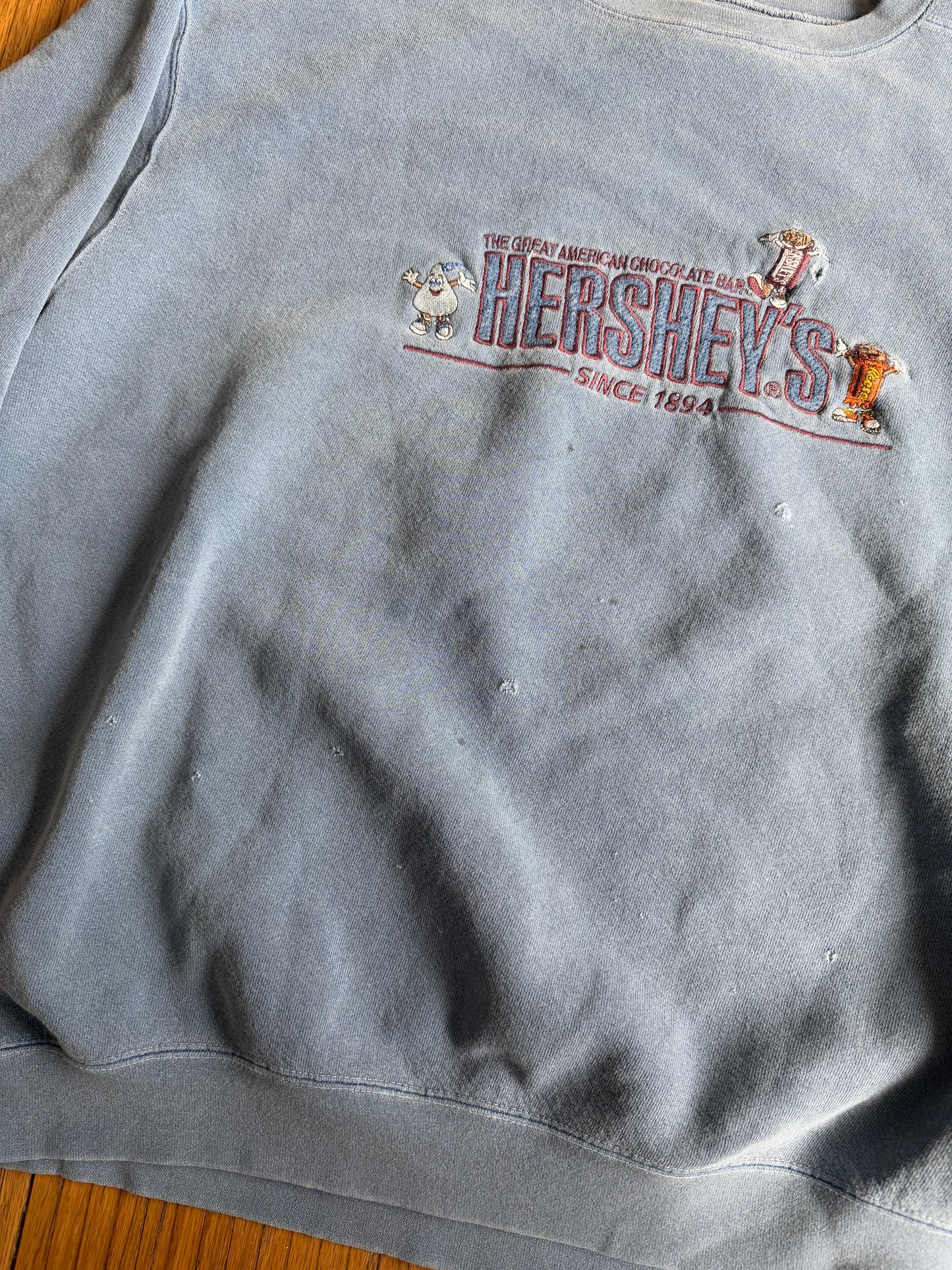 Vintage Thrashed Hershey’s Chocolate Character Crewneck Sweatshirt- XL