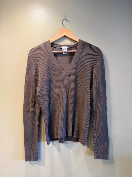 Vintage Y2K Old Navy Brown Women’s V-Neck Sweater - XXL