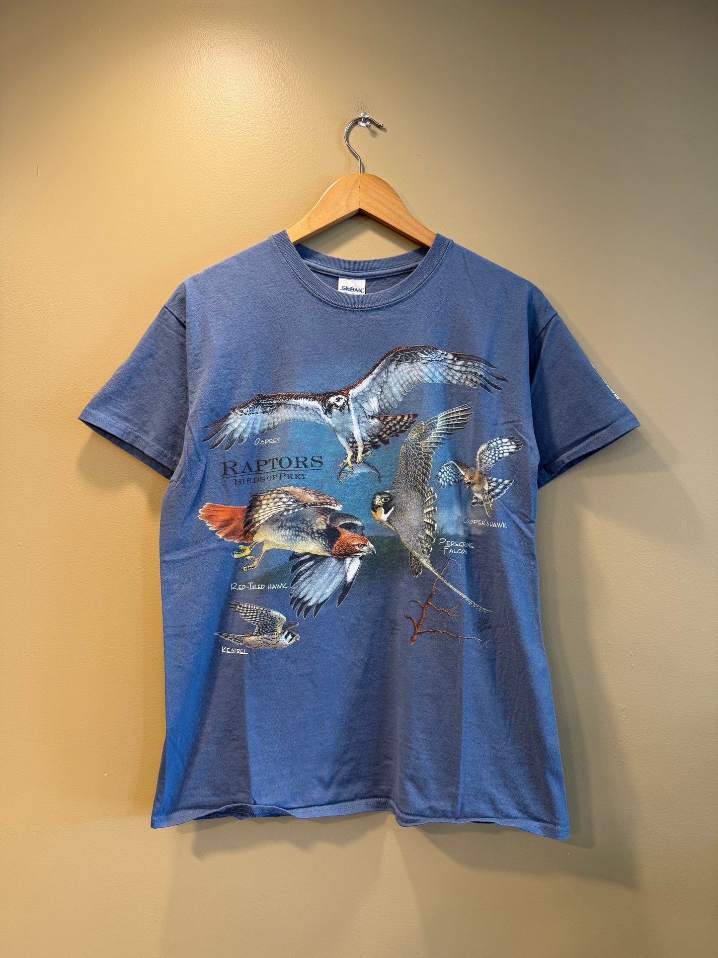 Vintage Raptors Birds of Prey Blue T-Shirt- M
