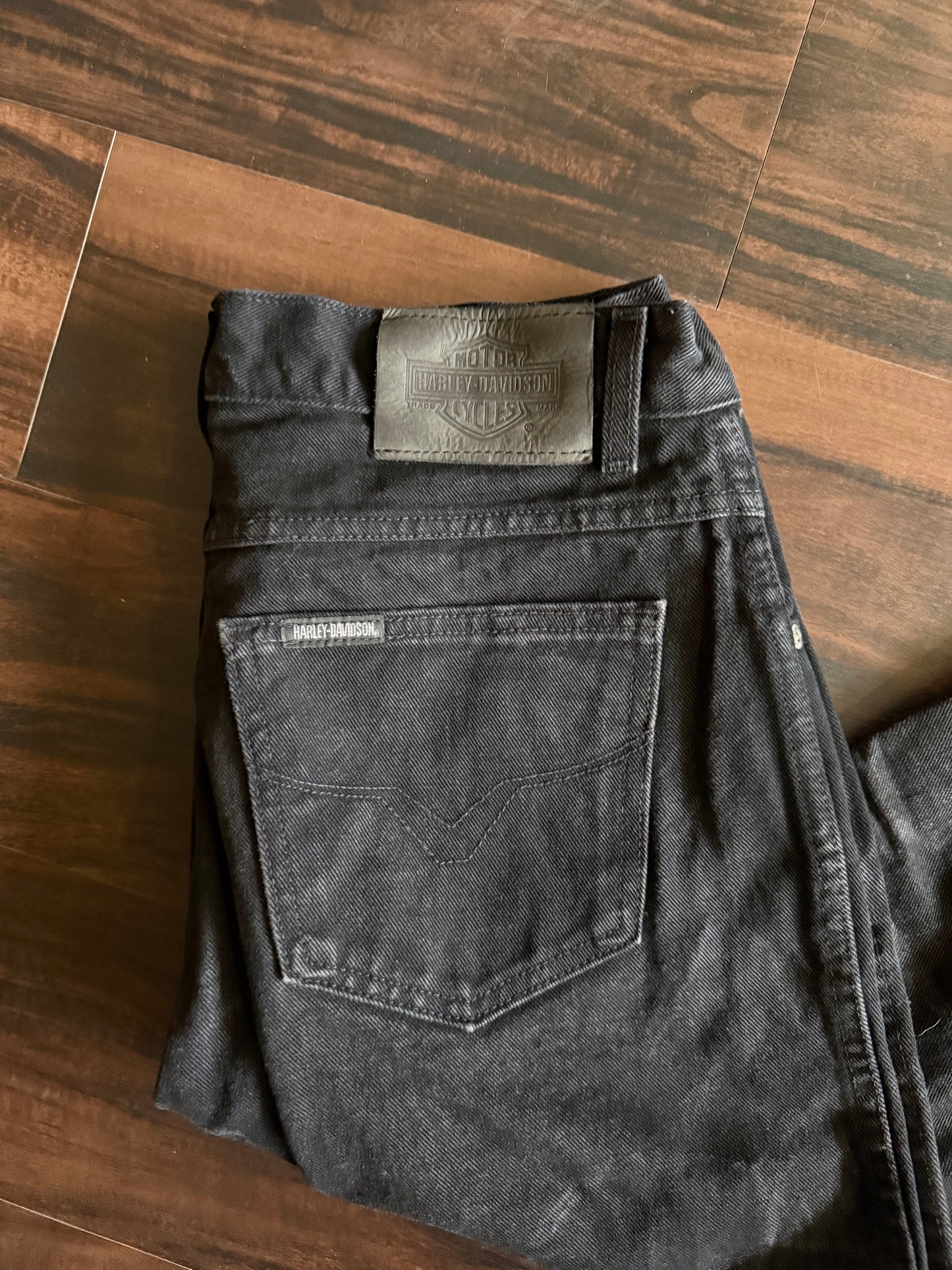 Vintage Harley Davidson Black Denim Jeans- 32x33