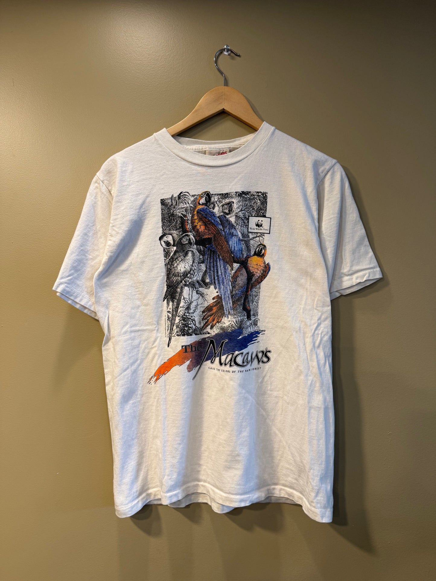 Vintage Save The Macaws Rainforest Nature T-Shirt- M