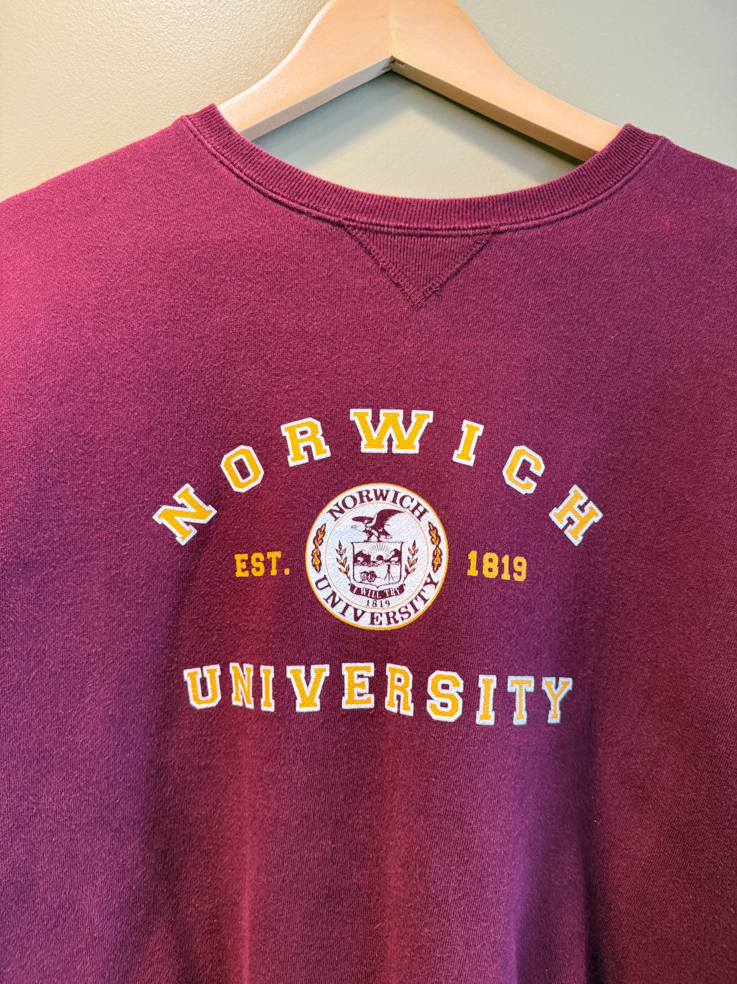 Vintage Norwich University Maroon Red Crewneck Sweatshirt- M