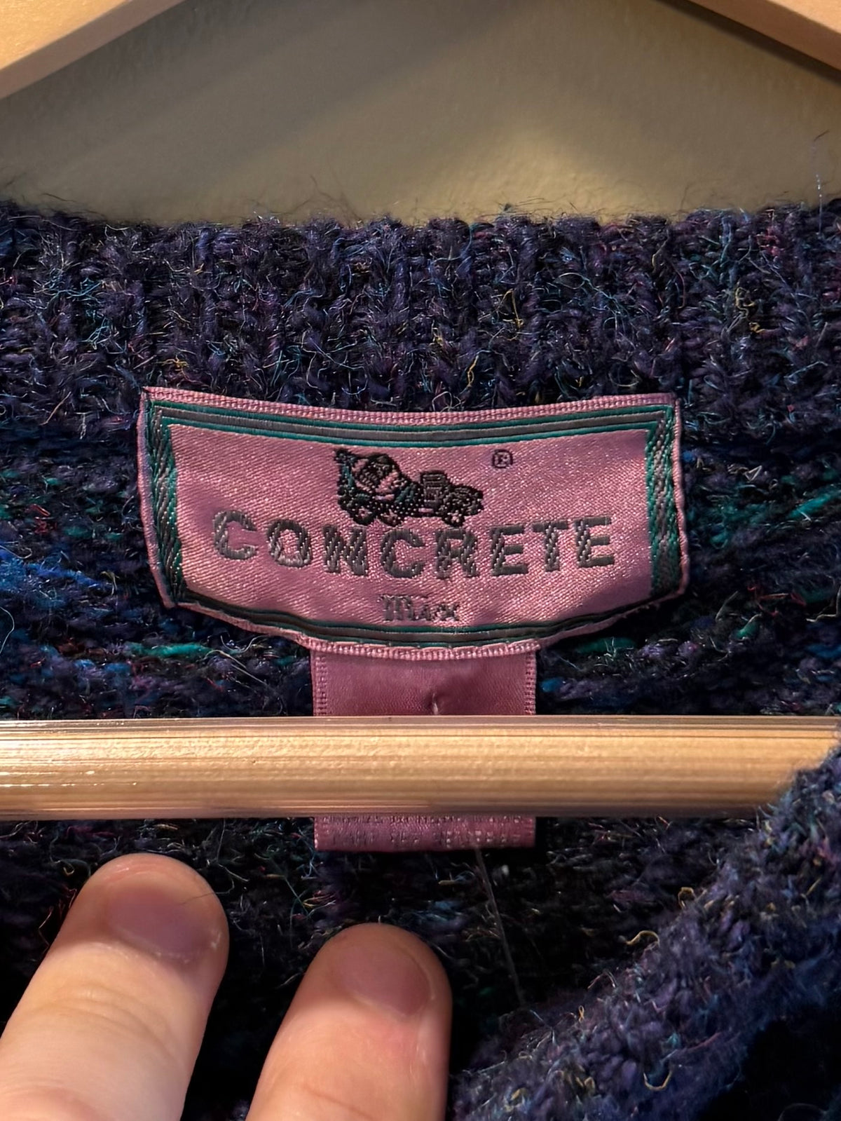 Vintage Concrete Patterned Purple Sweater- M