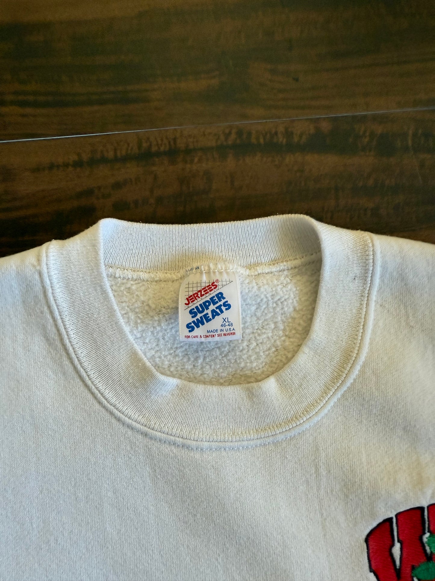 Vintage University of Wisconsin Rose Bowl White Crewneck Sweatshirt- XL