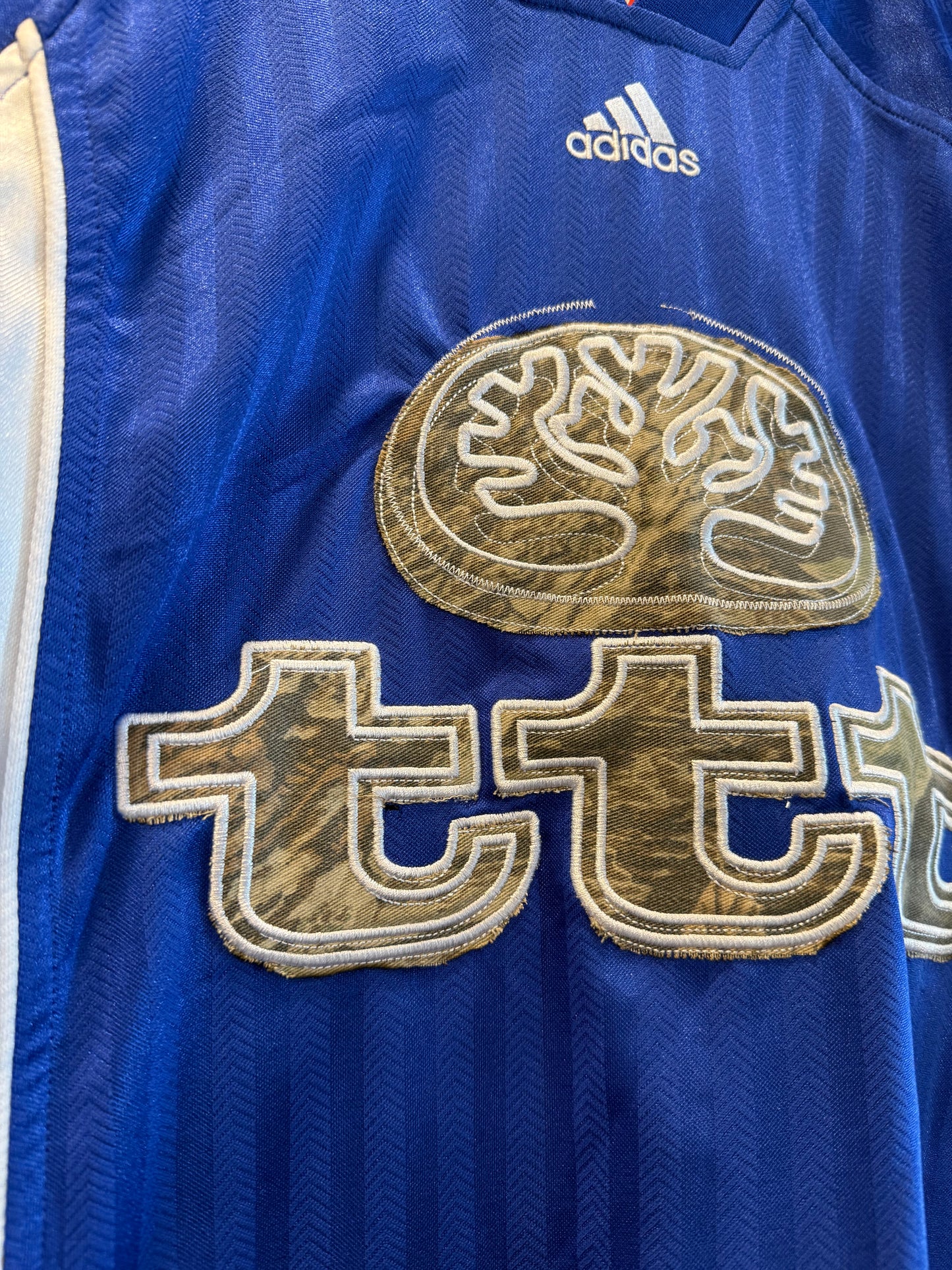 TTT Adidas Blue Embroidery Error Football Soccer Jersey- M