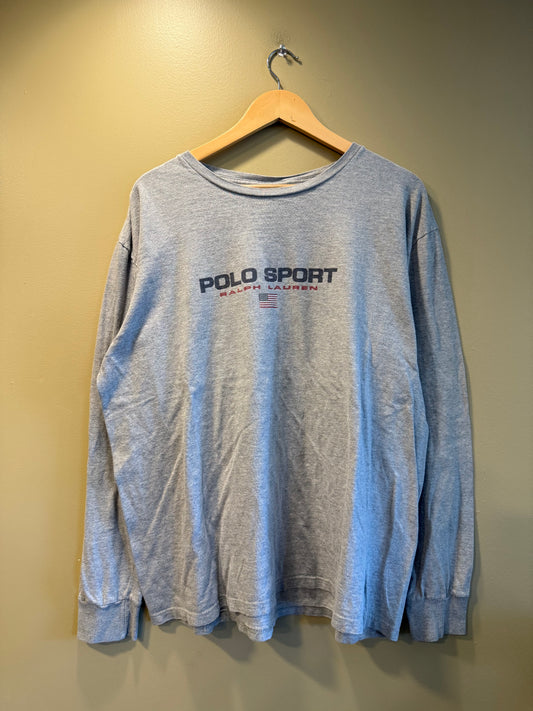 Vintage Polo Ralph Lauren Polo Sport Gray Long Sleeve T-Shirt- L