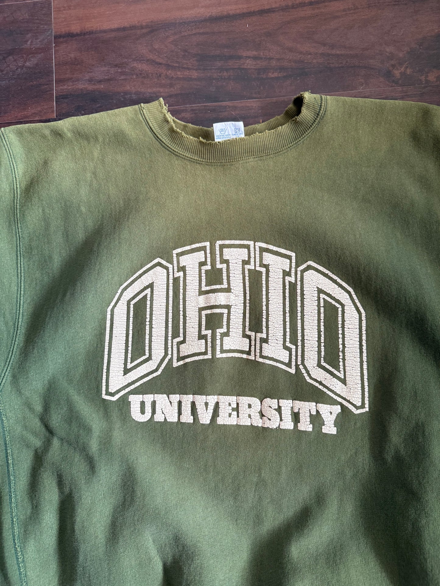 Vintage Ohio University Champion Reverse Weave Green Crewneck Sweatshirt- XL