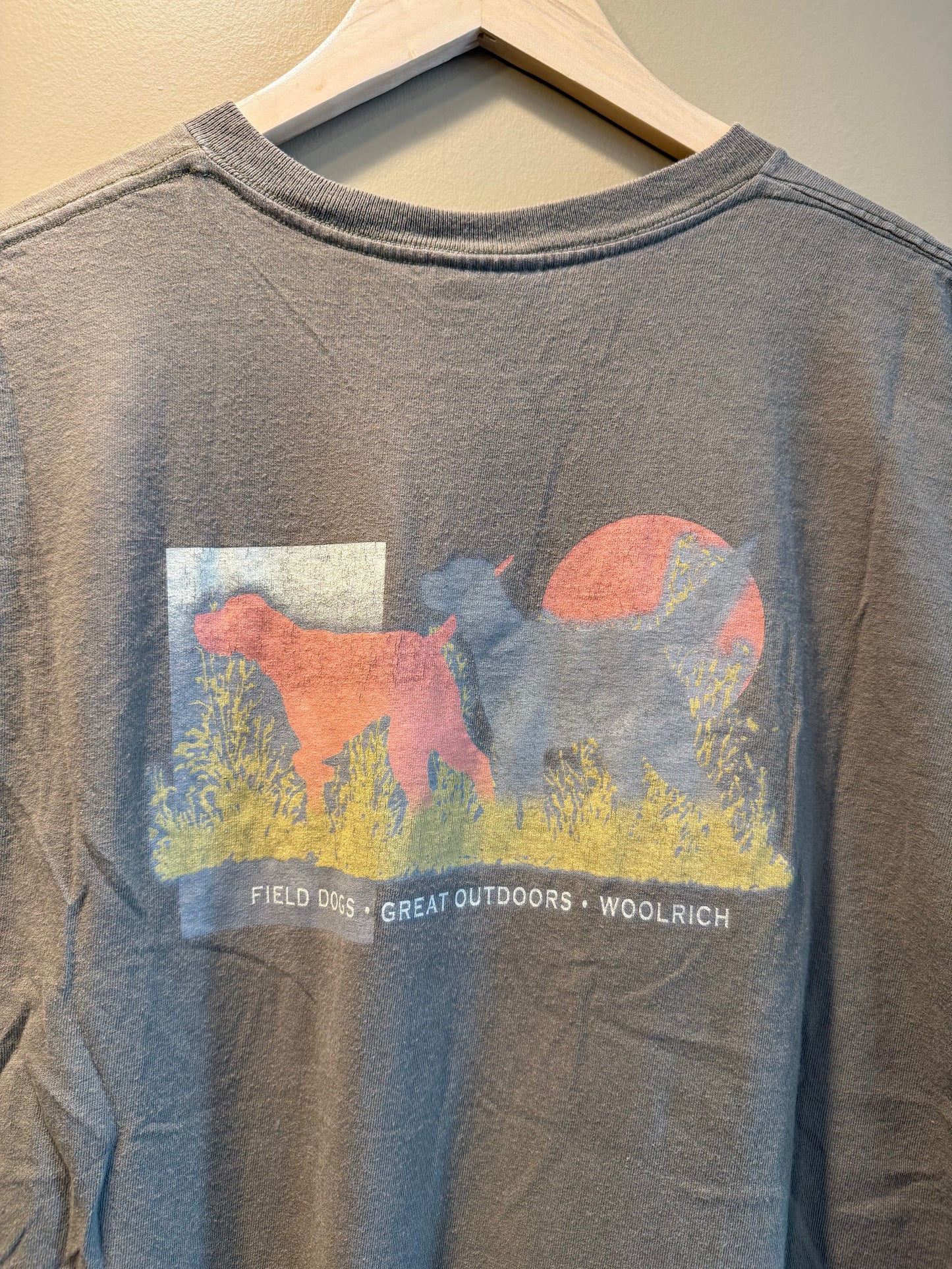 Vintage Woolrich Field Dogs Olive Green T-Shirt- L