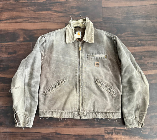Vintage Carhartt Distressed J97 CHT Detroit Jacket- L