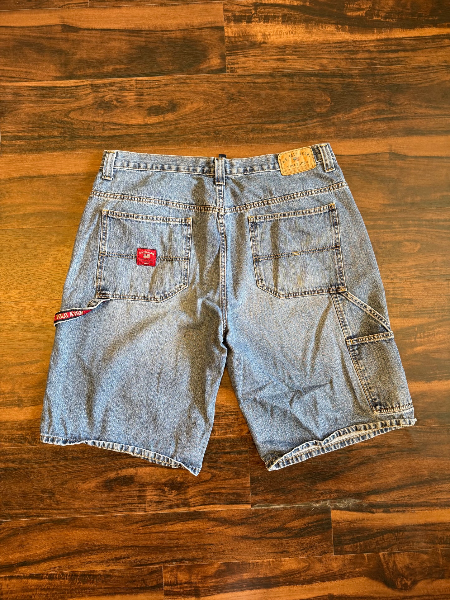 Vintage U.S. Polo Assn Light Wash Carpenter Jean Shorts- 38