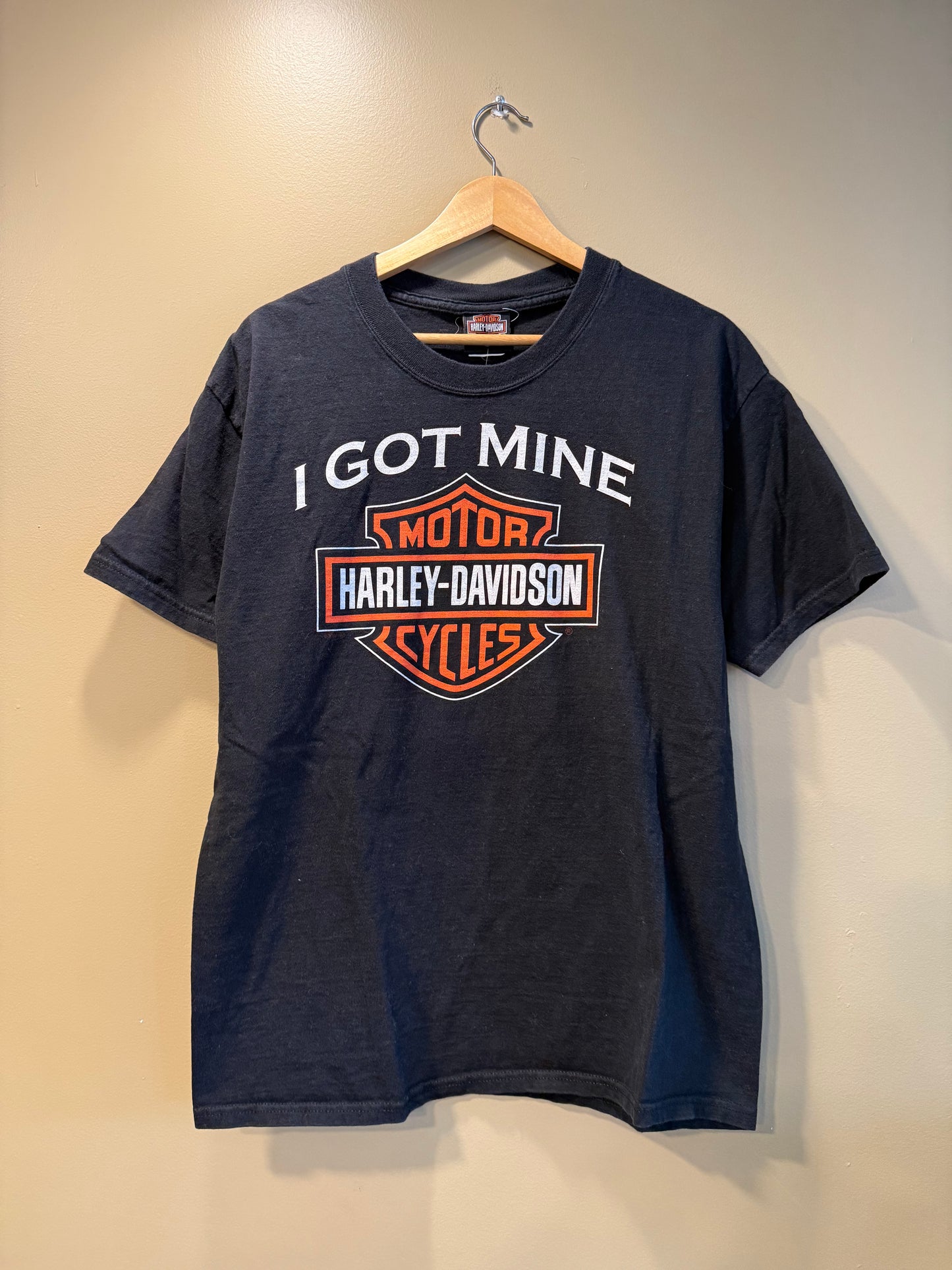Vintage Harley Davidson I Got Mine Black T-Shirt- L