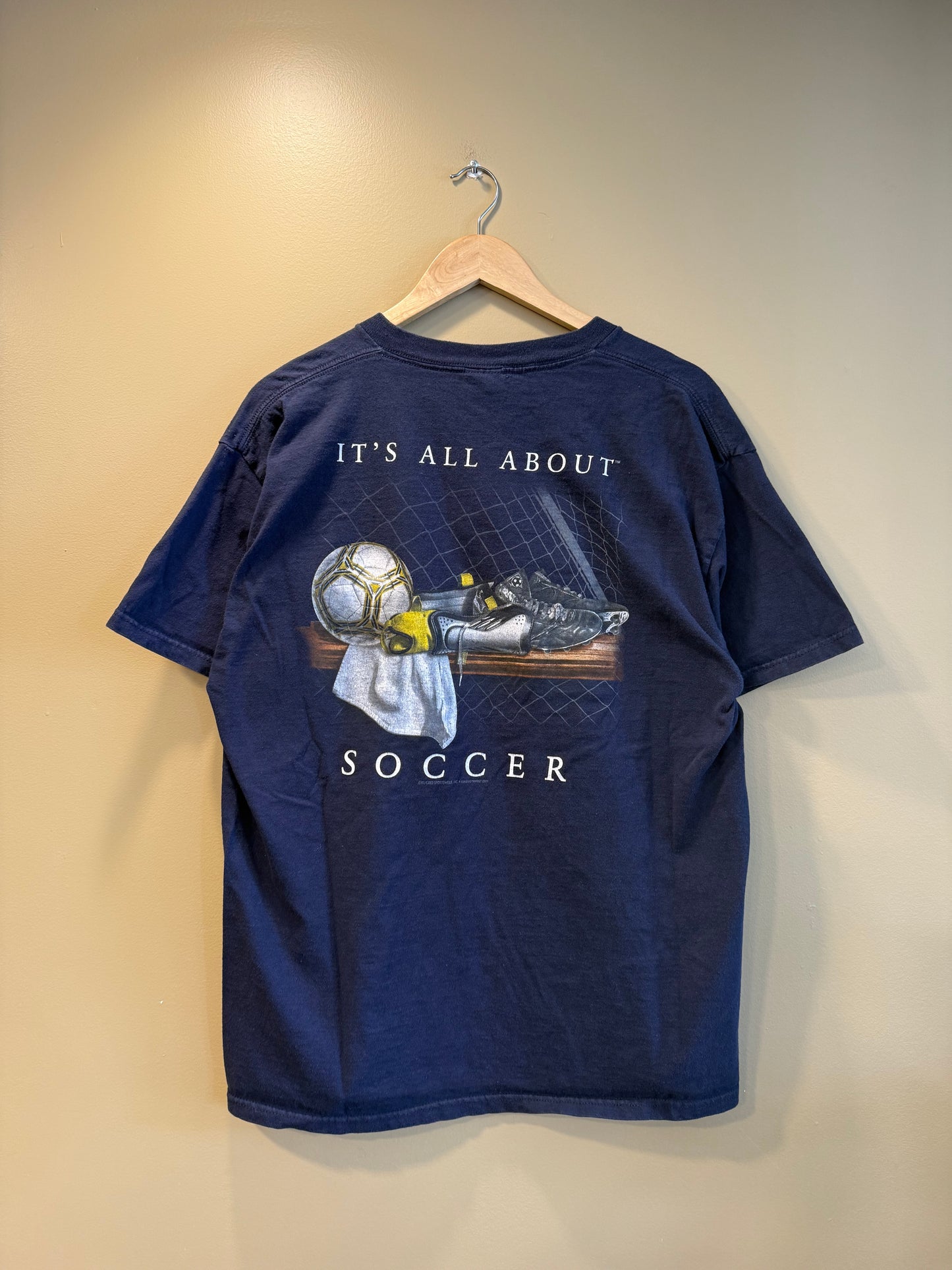 Vintage Y2K It’s All About Soccer T-Shirt- L