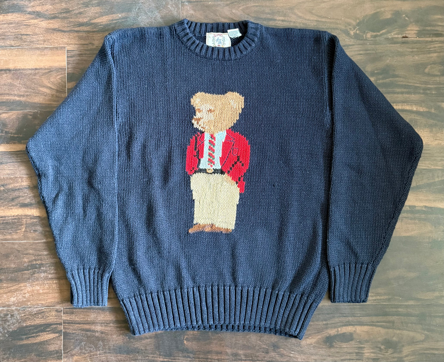 Vintage Sears Roebuck Knit Polo Bear Sweater- L