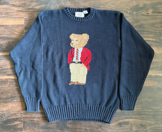 Vintage Sears Roebuck Knit Polo Bear Sweater- L