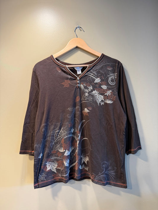 Vintage Christopher & Banks Fall Leaves Top- XL
