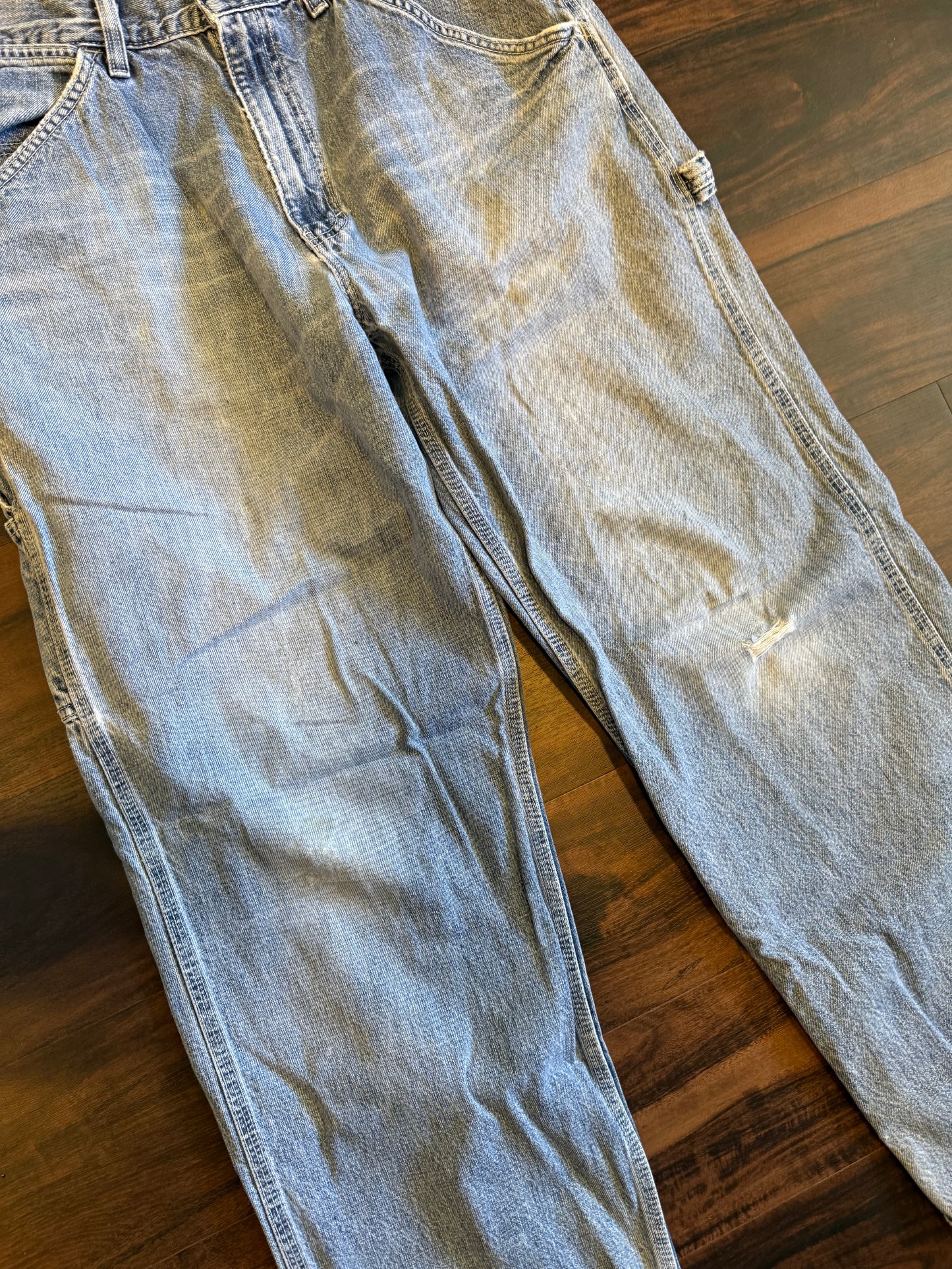 Vintage Gap Carpenter Light Wash Distressed Denim Jeans- 34x30
