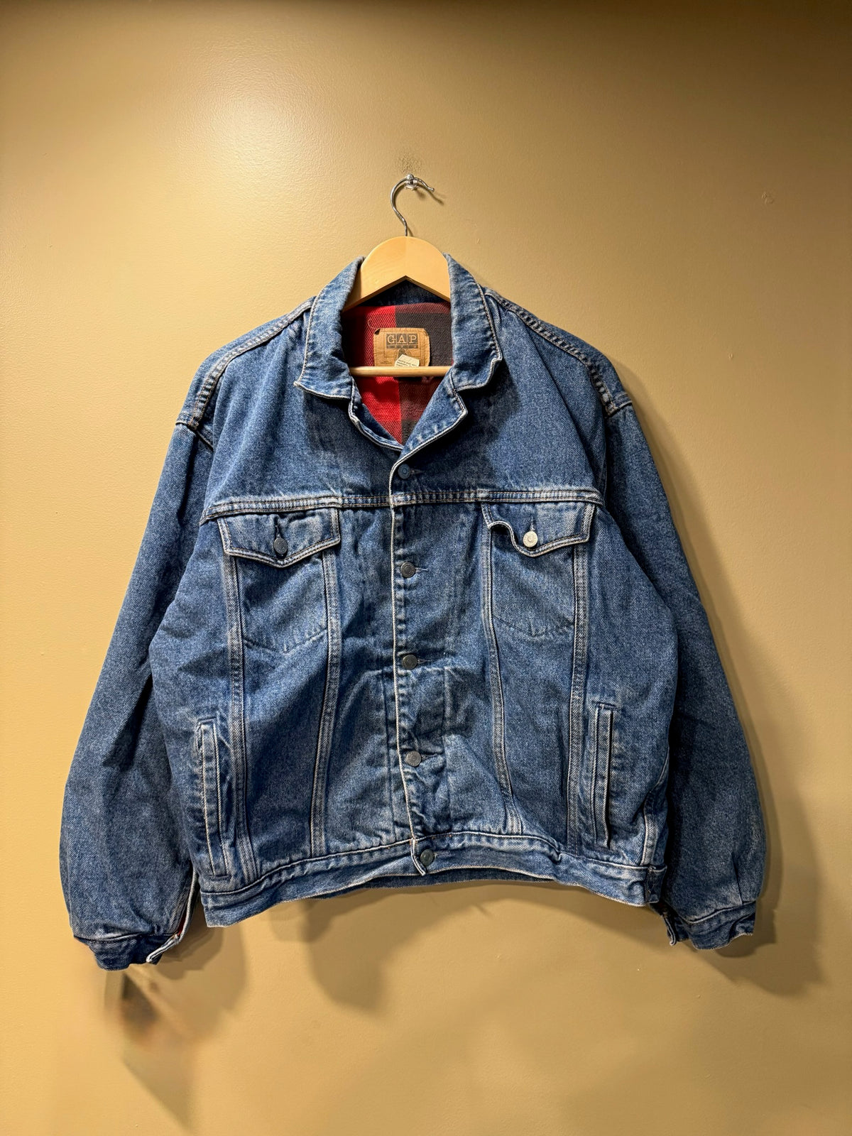 Vintage Gap Flannel-Lined Denim Jean Jacket - L