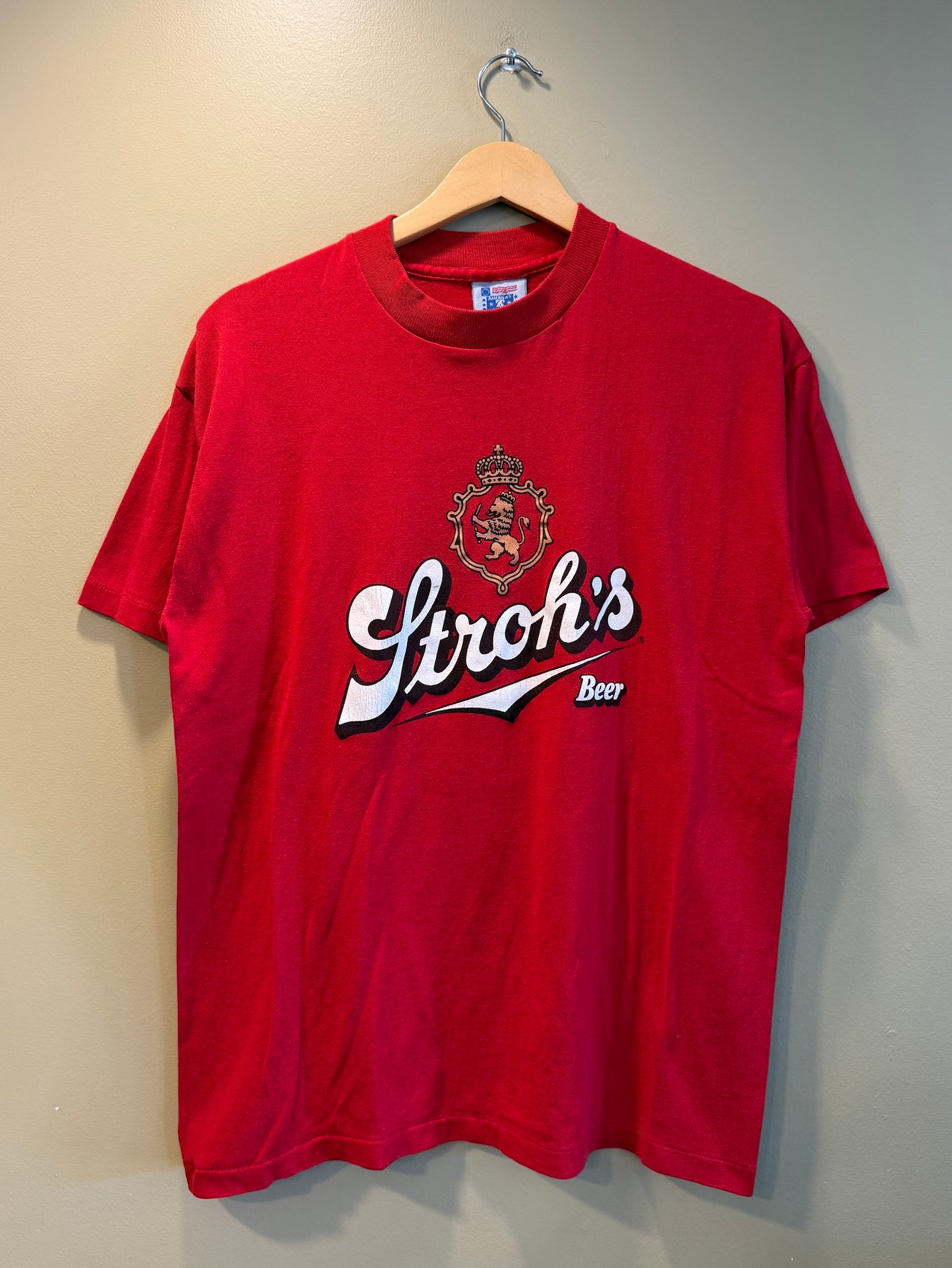 Vintage Stroh’s Beer Red T-Shirt- M/L
