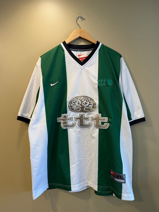 TTT Nike Green Striped Football Soccer Jersey- XL