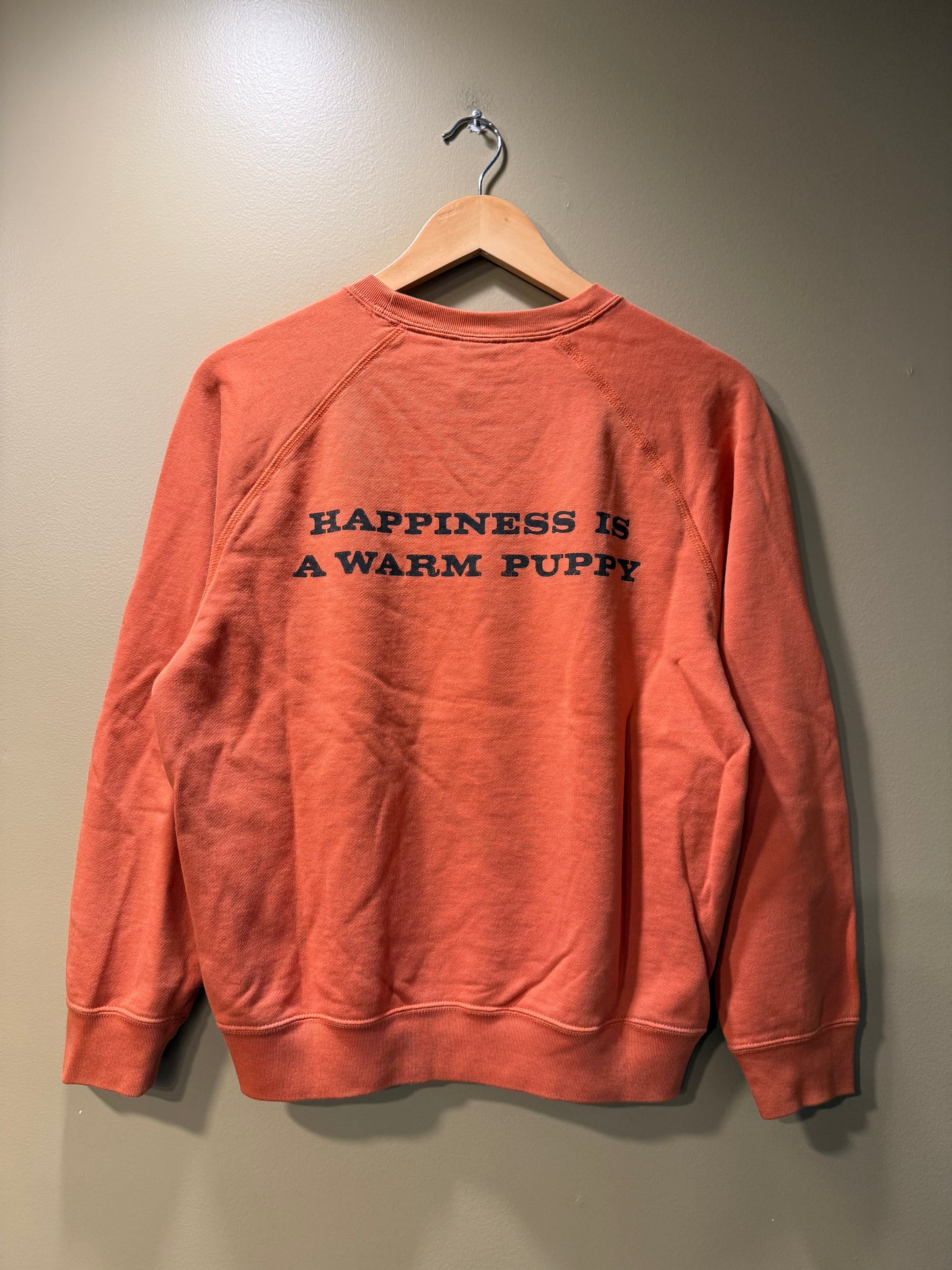 Uniqlo Peanuts 60s Inspired Orange Hapiness Is A Warm Puppy Crewneck Sweatshirt- S