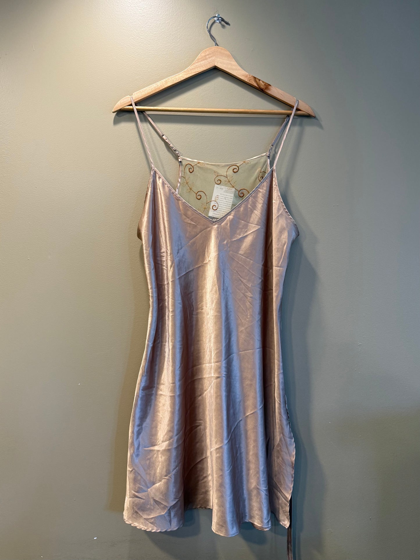 Vintage Gold Lingerie Slip Dress- L