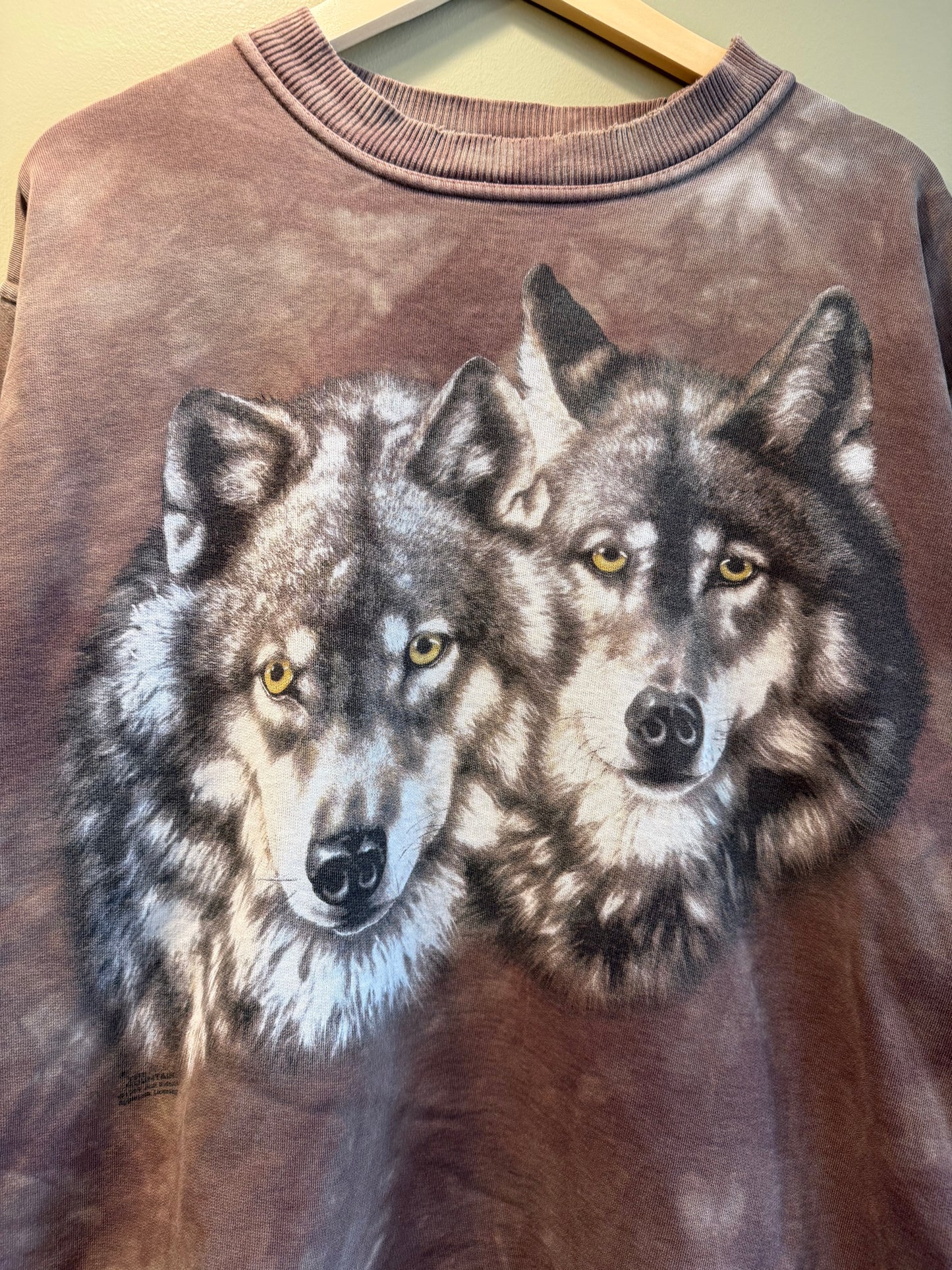 Vintage The Mountain Brown Wolves Nature Crewneck Sweatshirt- XL