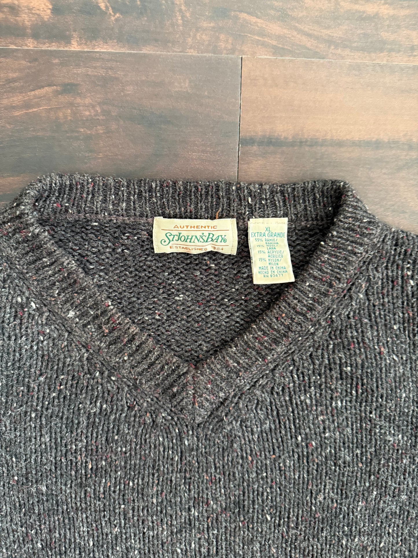 Vintage St. John’s Bay Striped V-Neck Sweater- XL