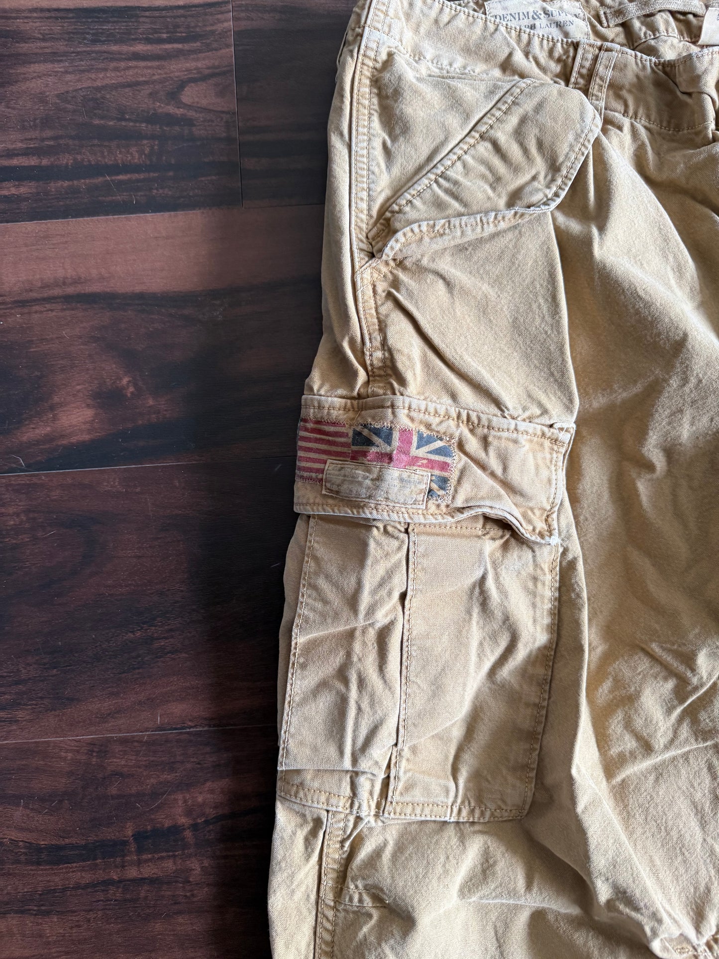 Vintage Ralph Lauren Denim & Supply Tan Cotton Canvas Cargo Pants- 36x32