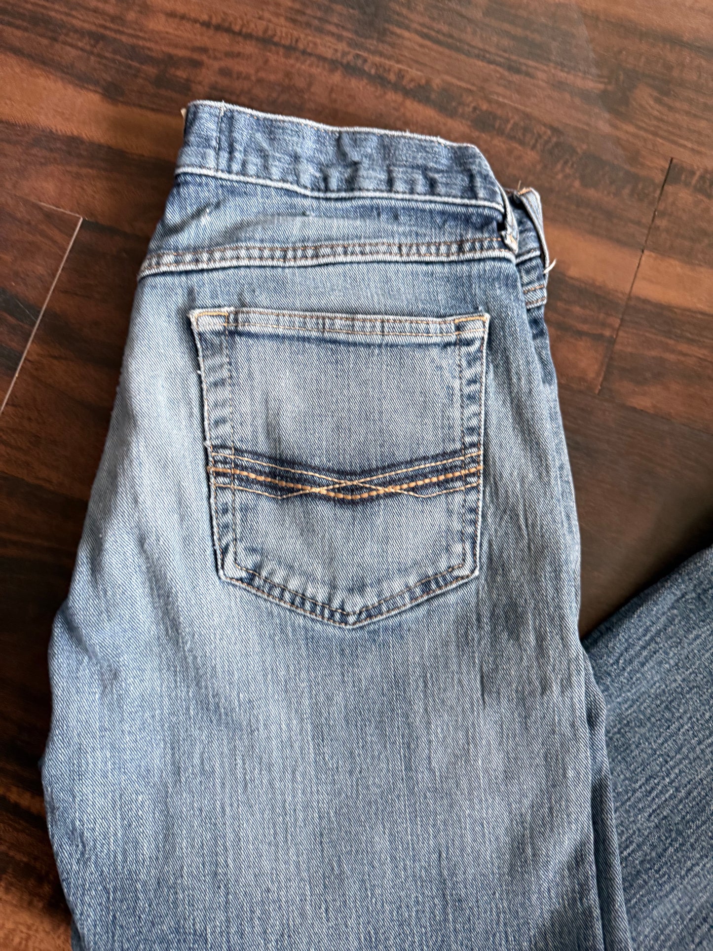 Vintage Ariat Slim Straight Cowboy Light Wash Denim Jeans- 33x34