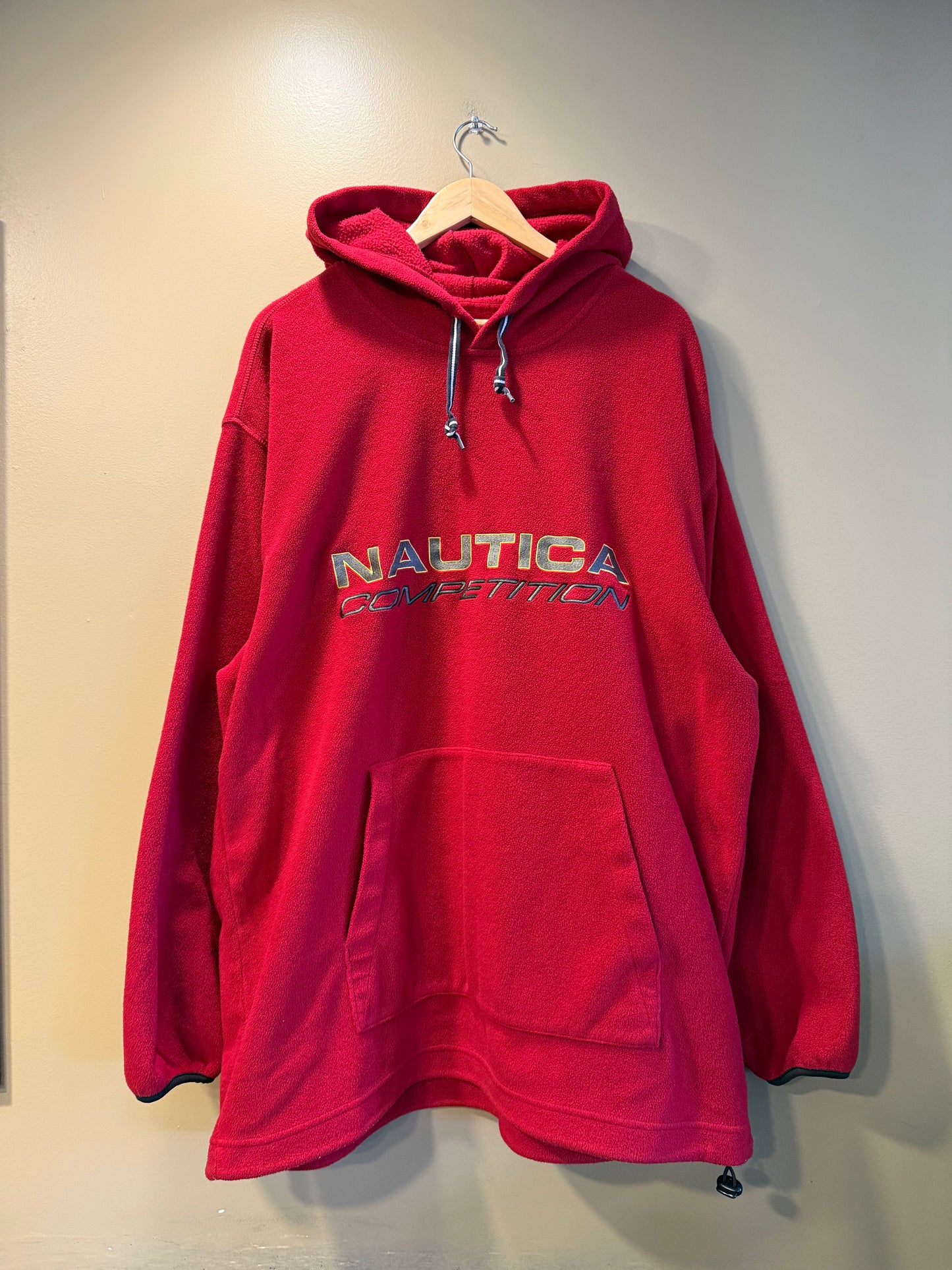 Vintage Nautica Fleece Red Hoodie Sweatshirt- XXL
