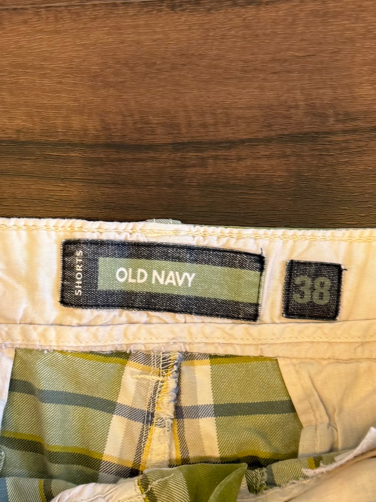 Vintage Old Navy Green Checkered Shorts- 38