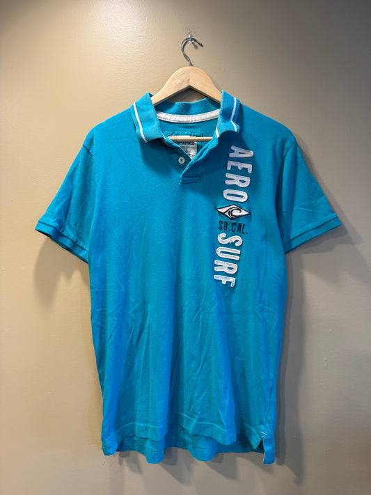 Vintage Aeropostale SoCal Surf Blue Polo Shirt- M