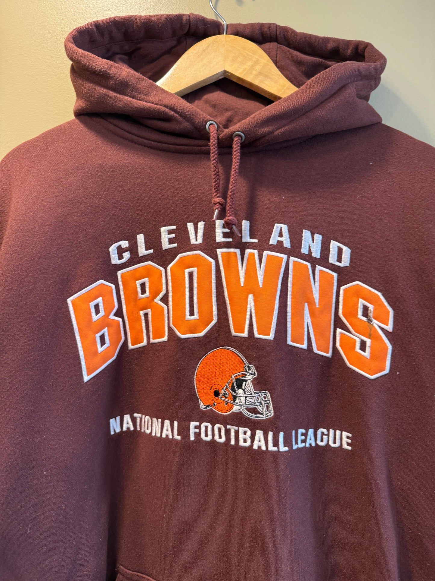 Vintage Lee Sport Cleveland Browns Brown Hoodie Sweatshirt- L