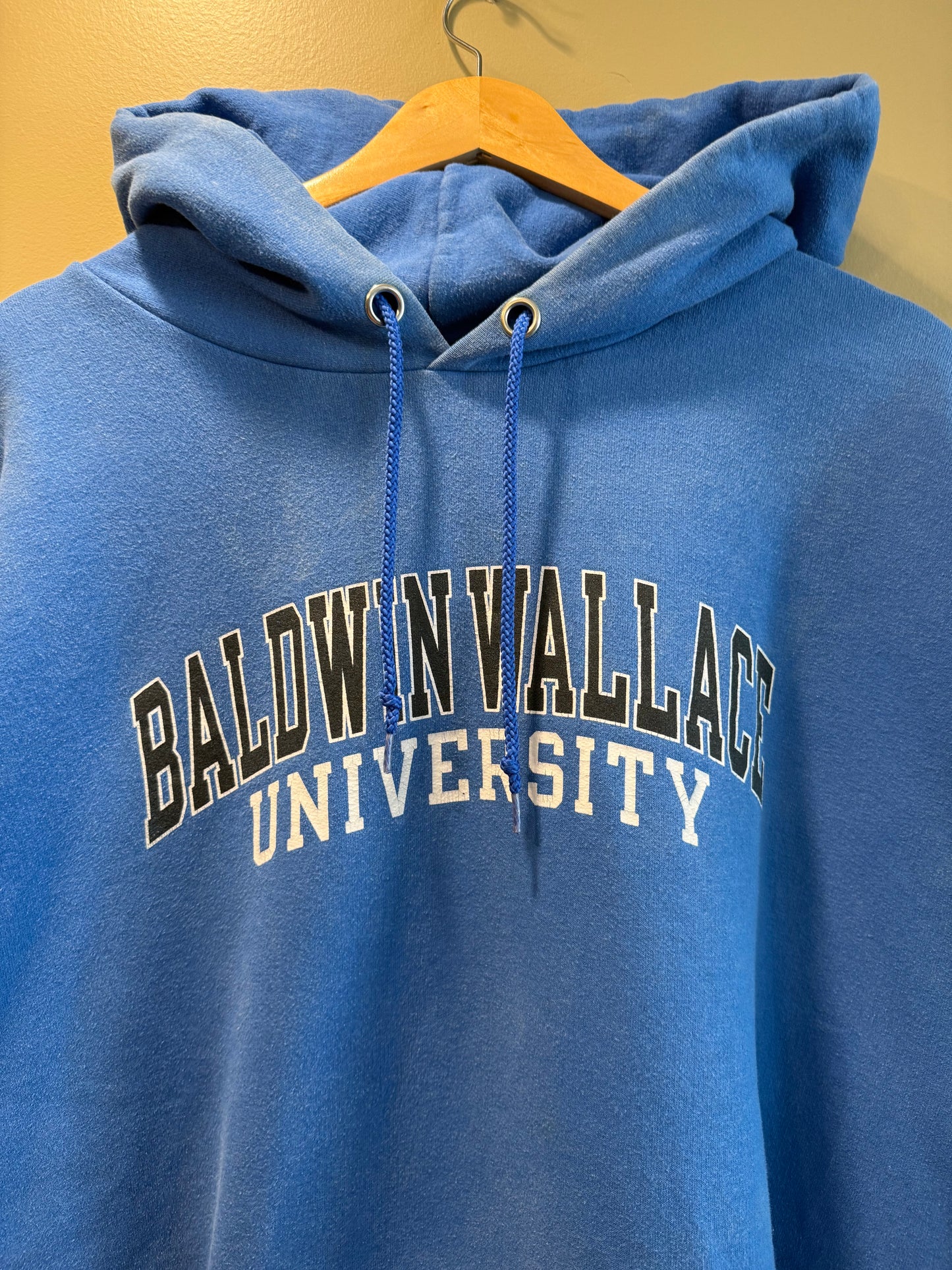 Vintage Baldwin Wallace University Blue Hoodie Sweatshirt- XXL
