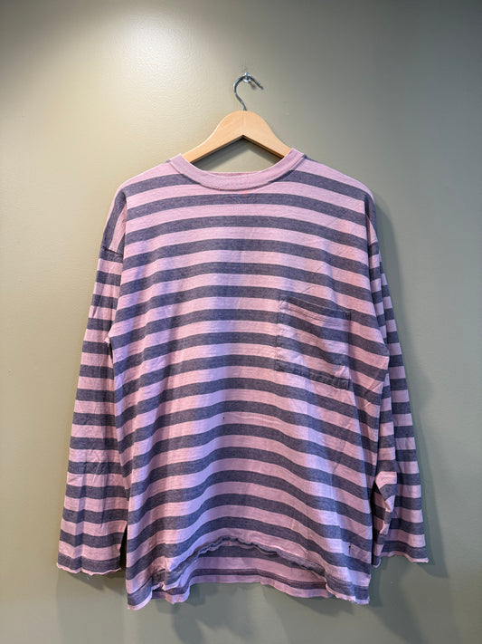 Vintage Eddie Bauer Pink Striped Long Sleeve T-Shirt- L