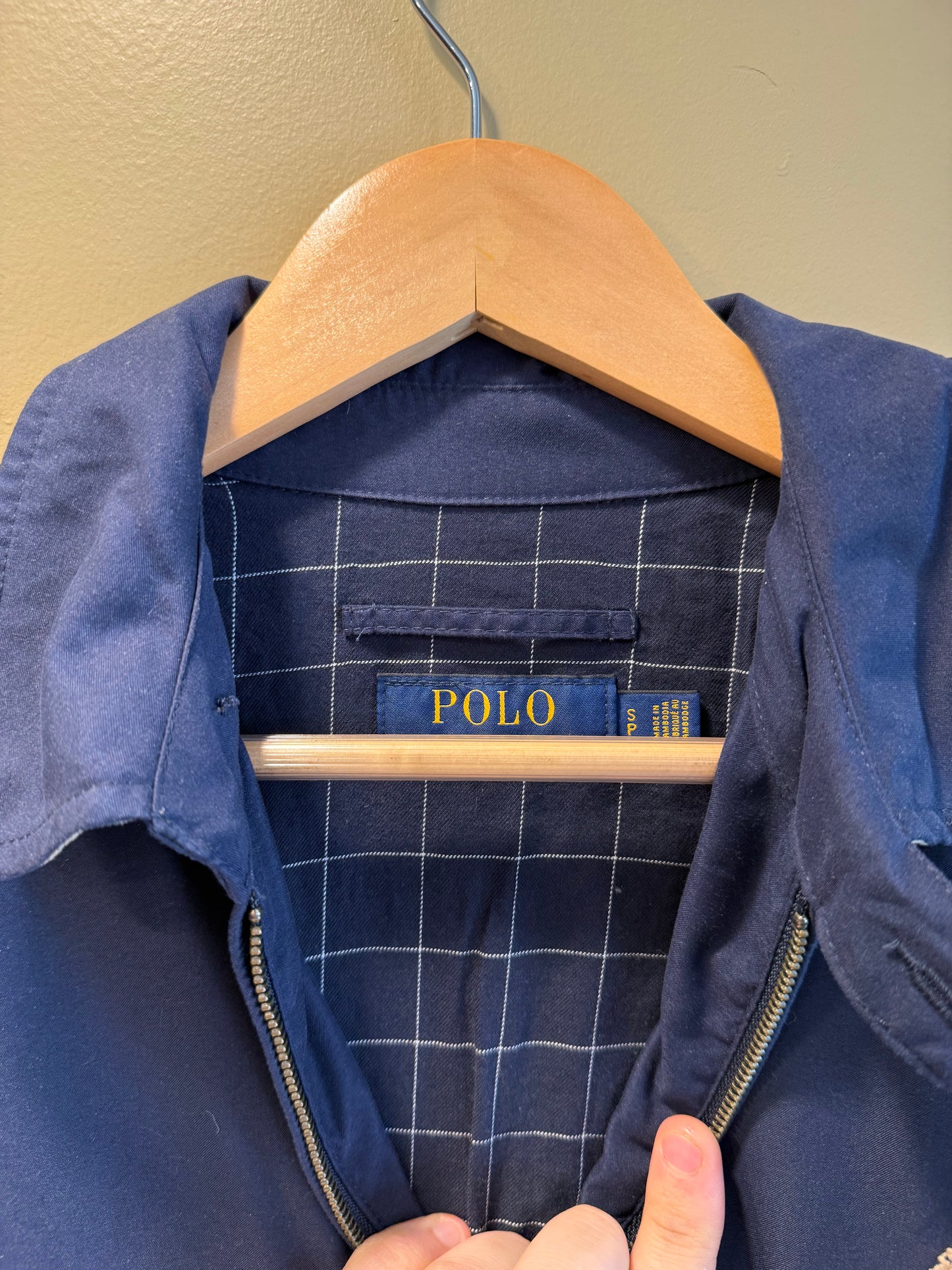 Vintage Polo Ralph Lauren Navy Blue Harrington Jacket- S