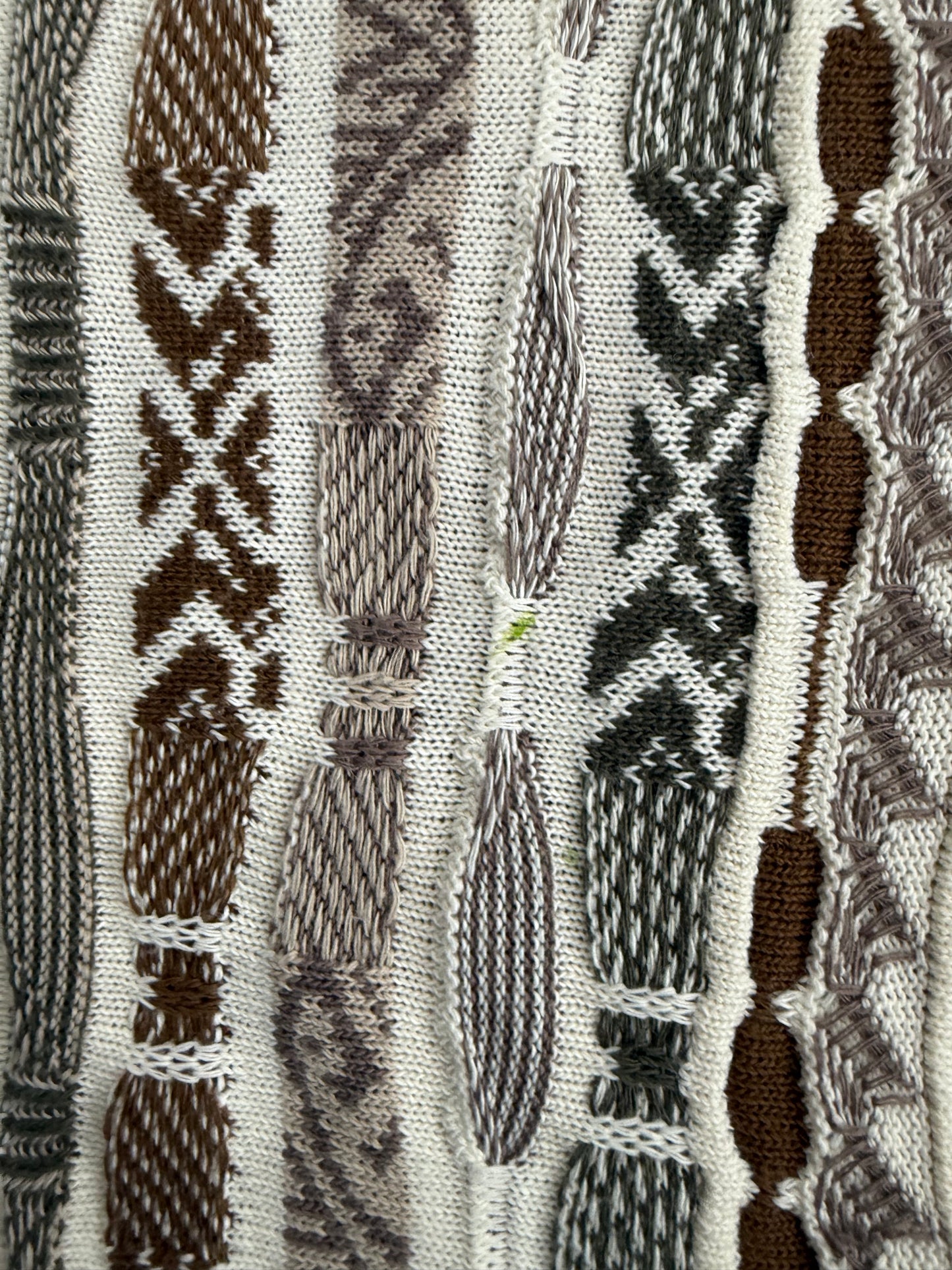 Vintage Earth Tones Coogi Style 3D Knit Sweater- M/L