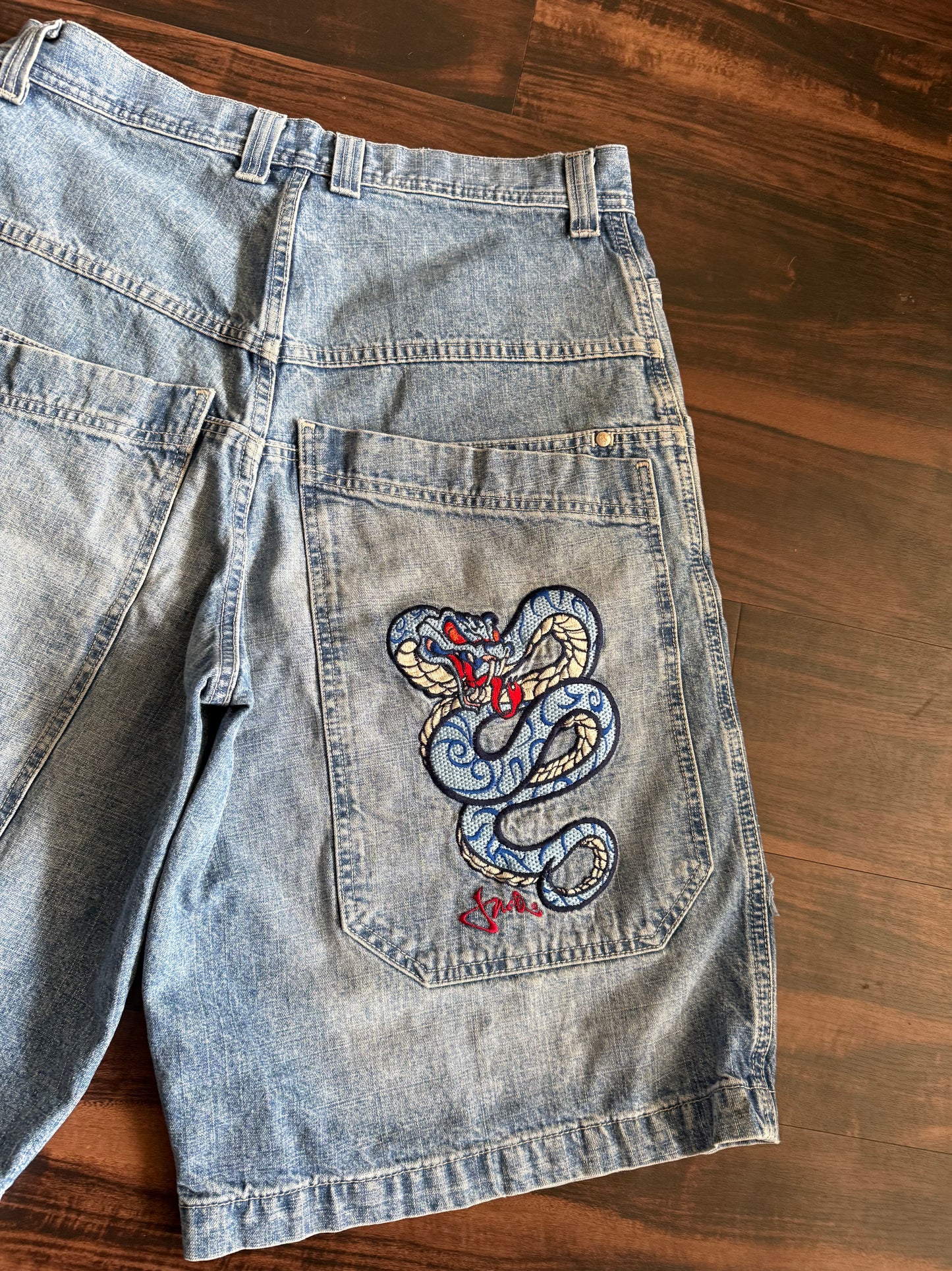 Vintage Y2K JNCO Snake Baggy Streetwear Denim Jean Shorts- 34