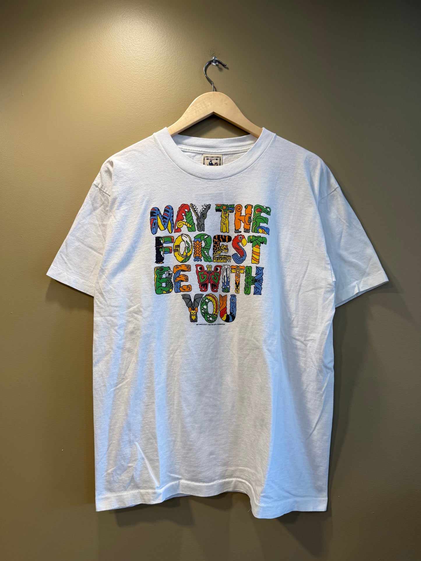Vintage May The Forest Be With You Nature T-Shirt- L