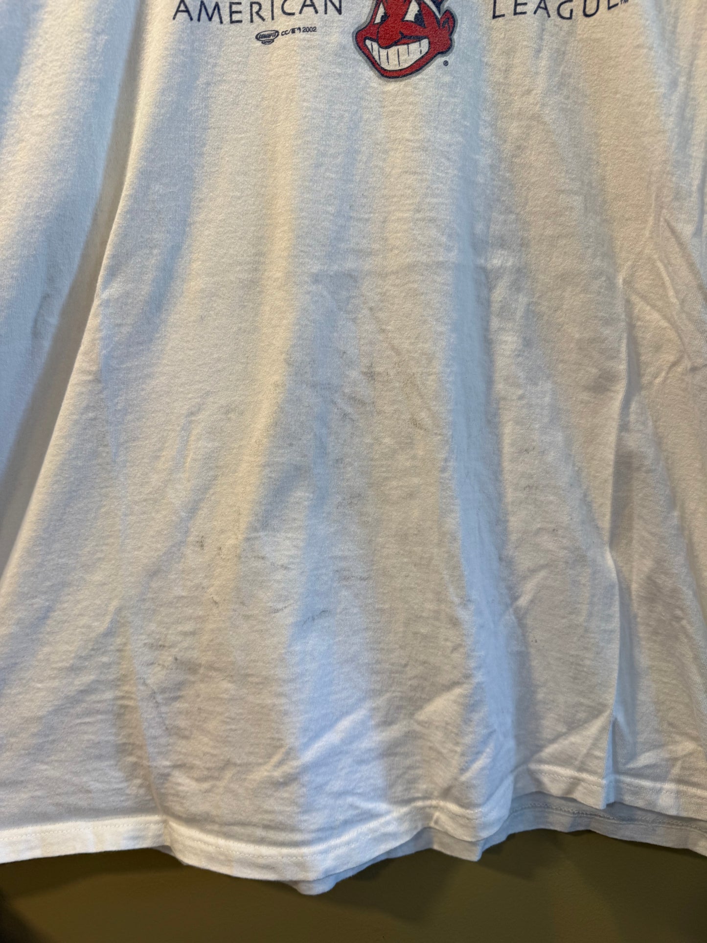 Vintage Cleveland Indians White American League Distressed T-Shirt- XL