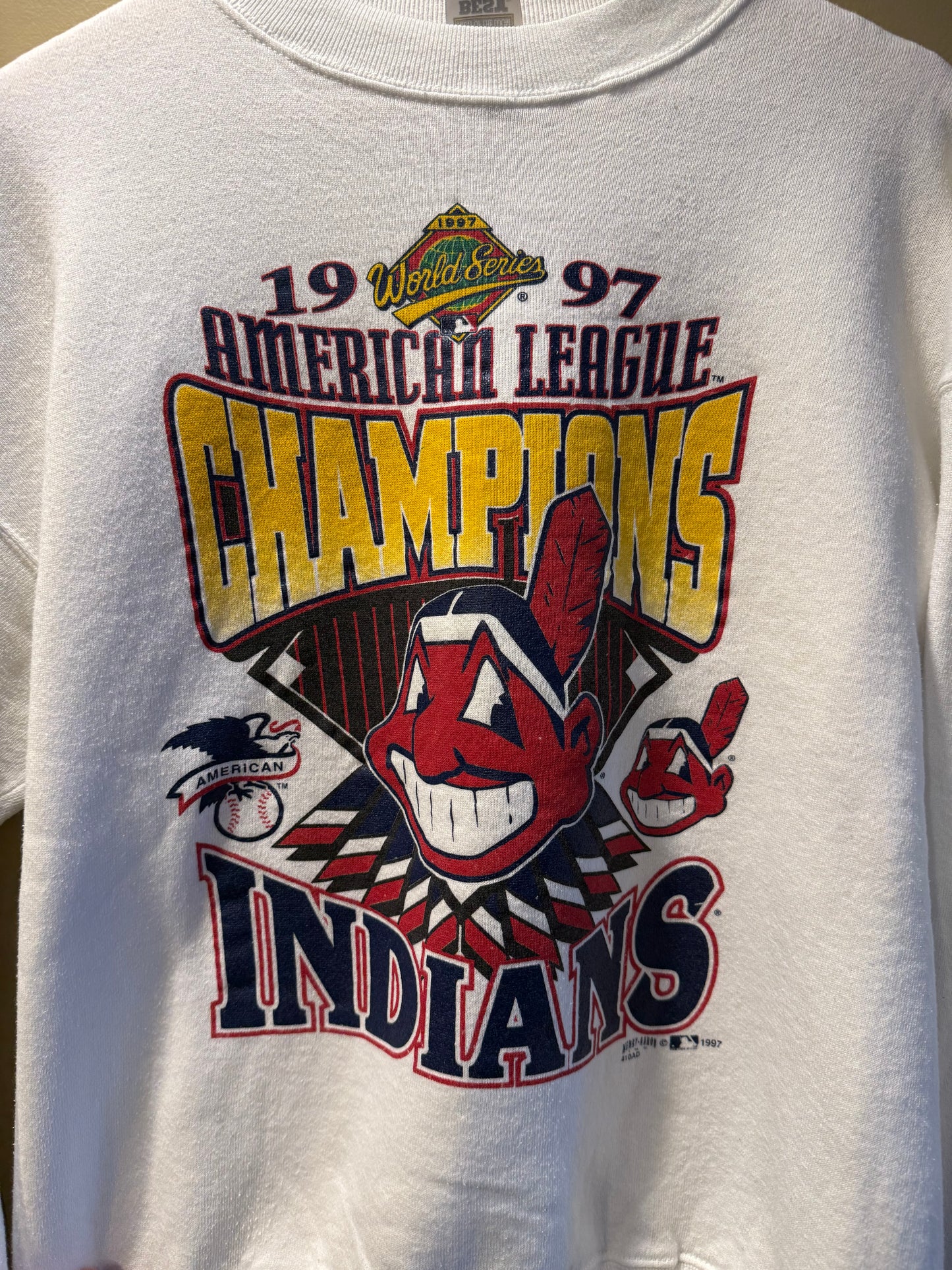 Vintage Cleveland Indians American League Champions Crewneck Sweatshirt- L