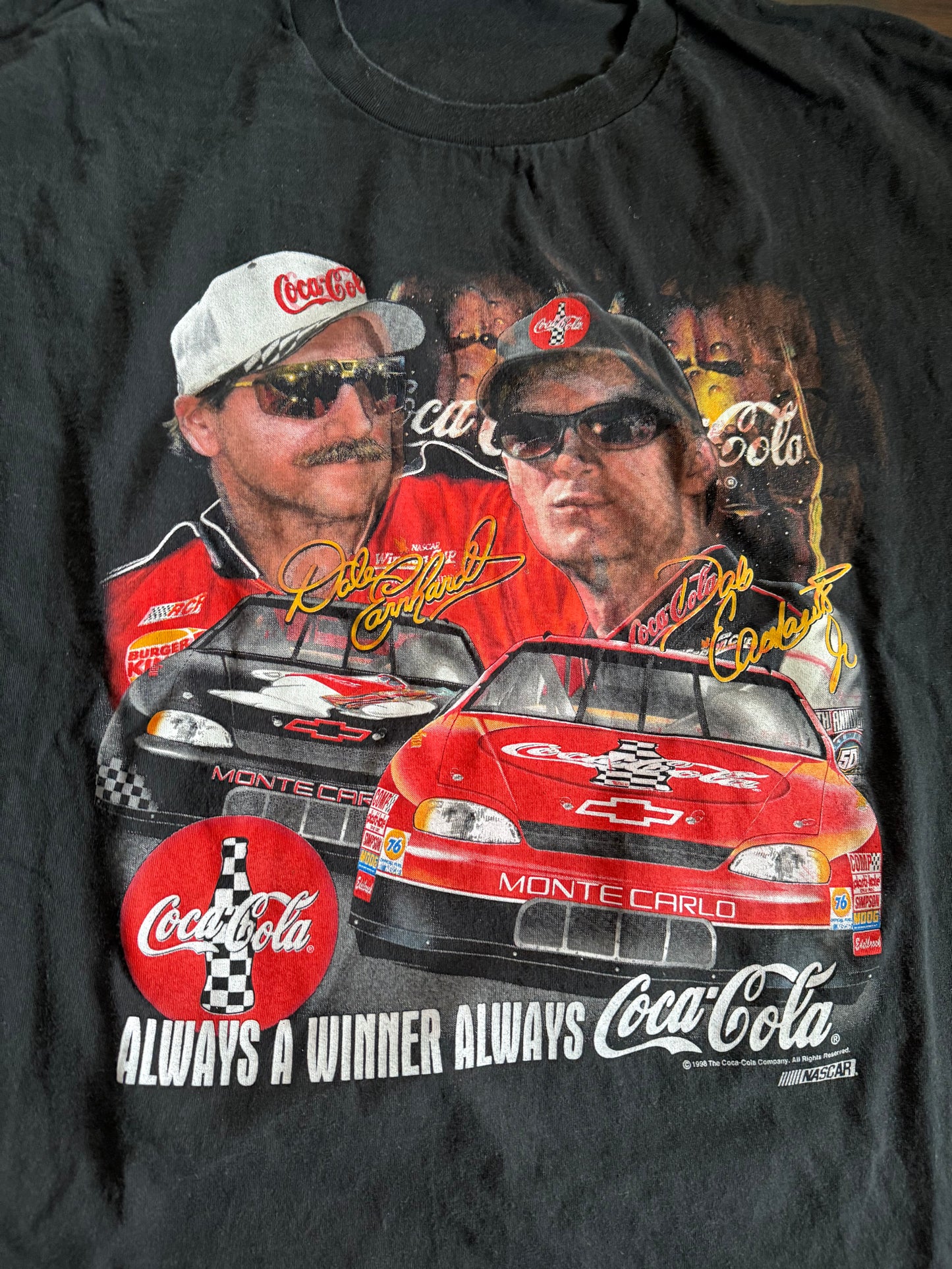 Vintage NASCAR Dale Earnhardt Sr & Jr Coca Cola Racing T-Shirt- XXL