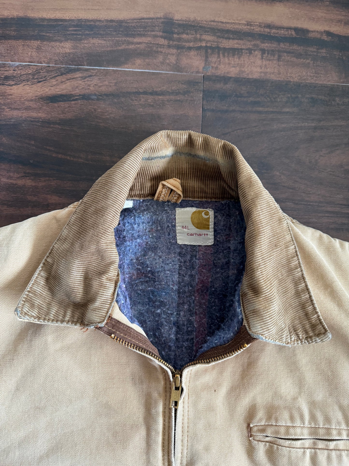 Vintage 1970s Carhartt 6BLJ Tan Detroit Jacket- L