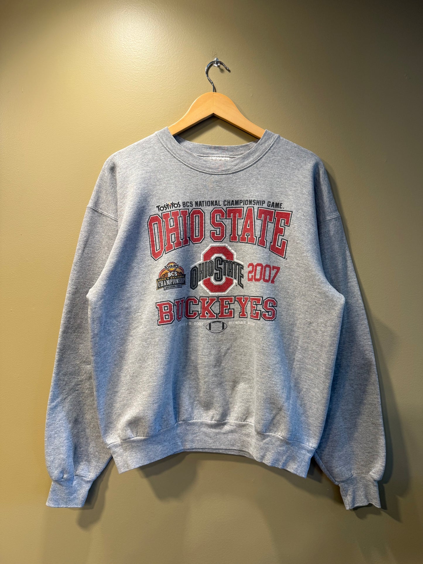 Vintage Ohio State Buckeyes Football Gray Crewneck Sweatshirt- M