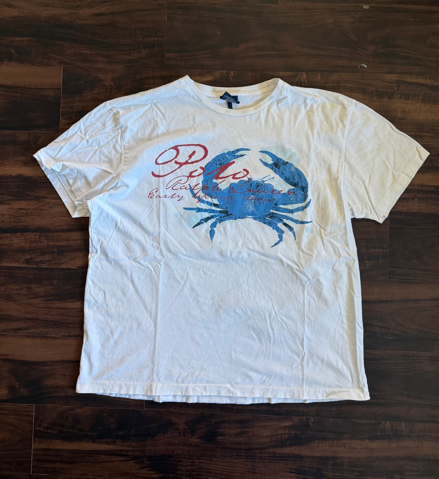 Vintage Polo Ralph Lauren Blue Crab T-Shirt- XL