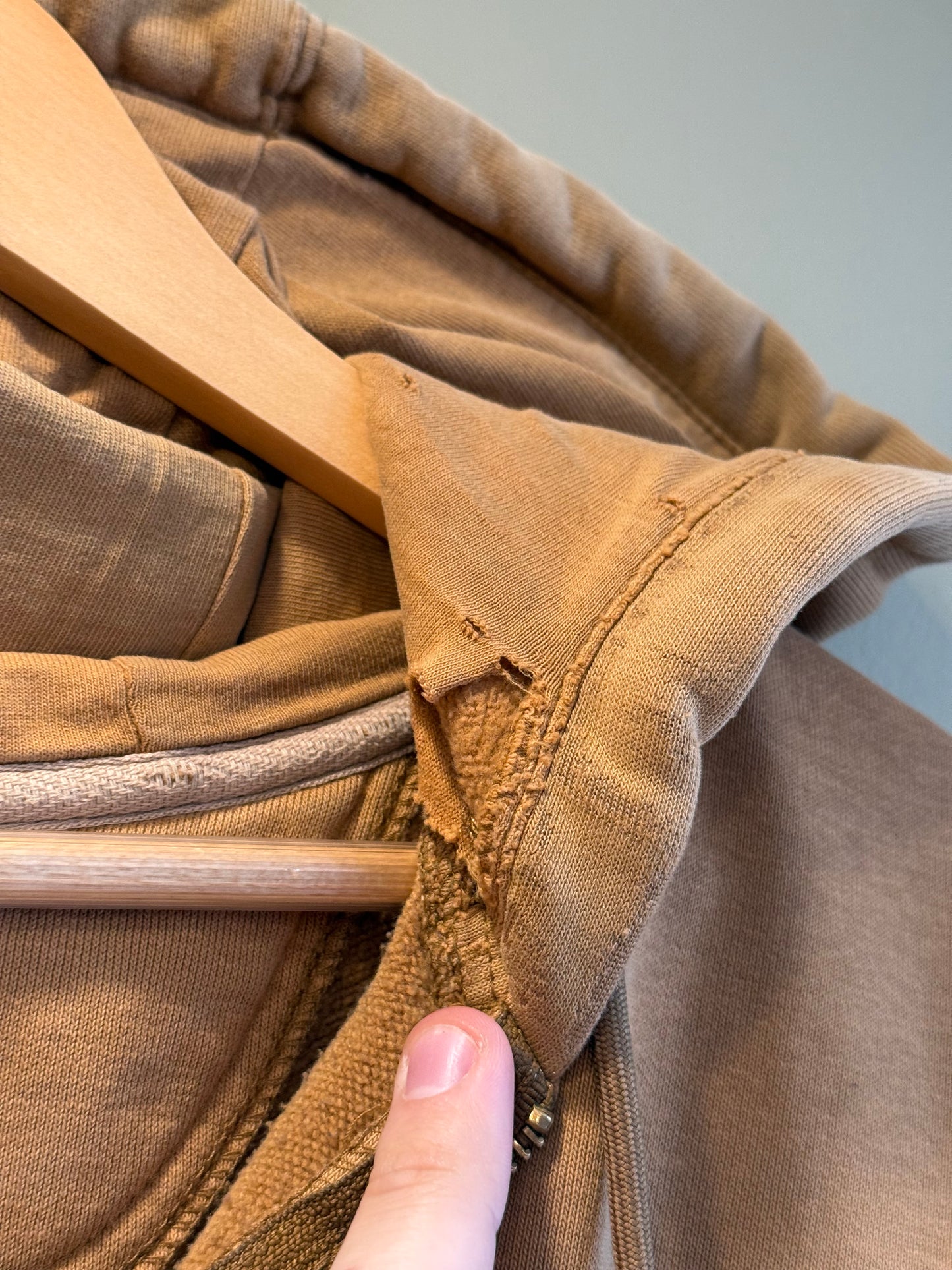 Vintage Carhartt Tan Distressed Hoodie Sweatshirt- M