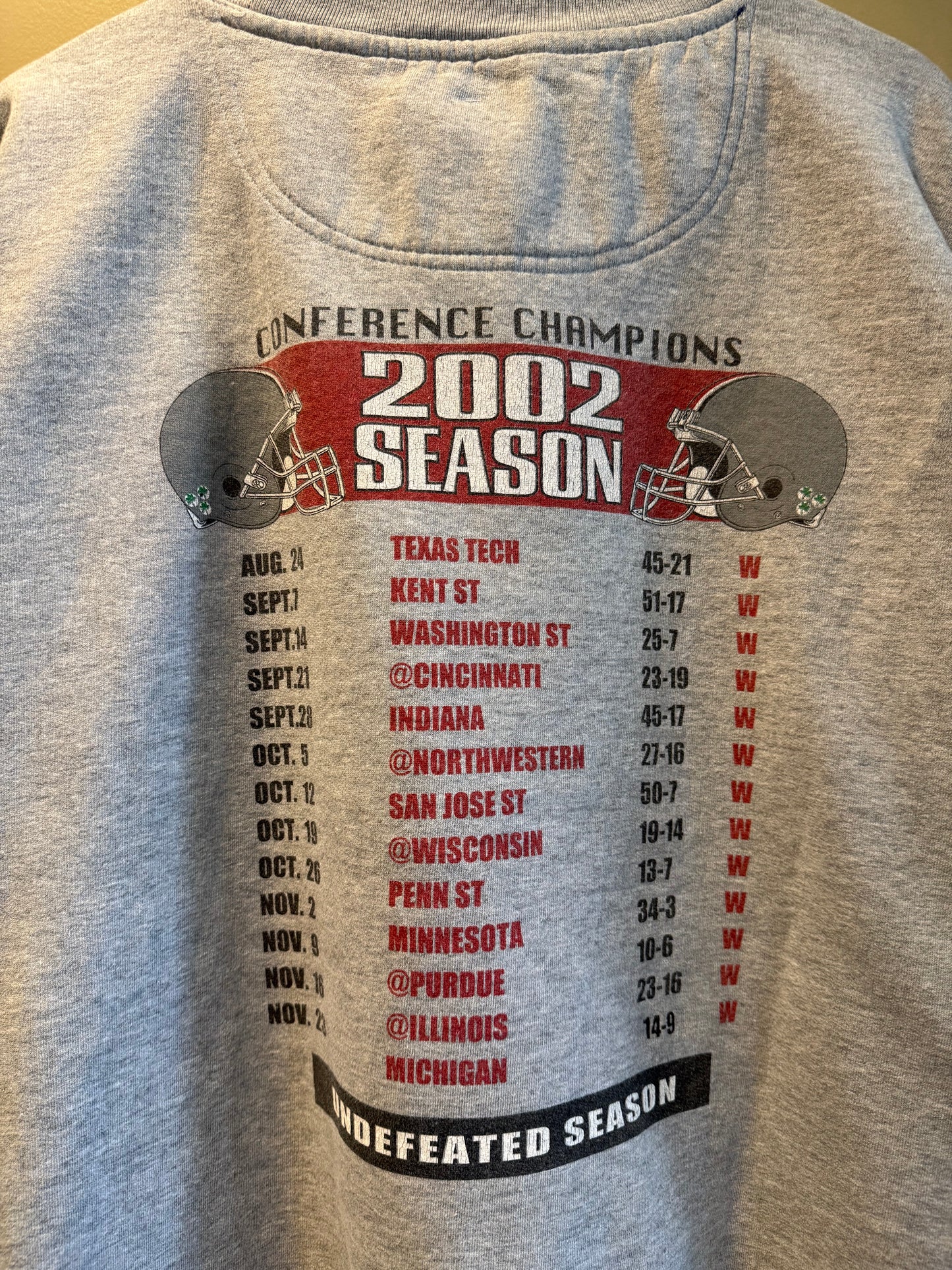 Vintage Ohio State University Buckeyes Undefeated Conference Champions Crewneck Sweatshirt- XXL